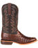 Durango Men's Brown Exotic Full-Quill Ostrich Western Boots - Square Toe, Dark Brown, hi-res