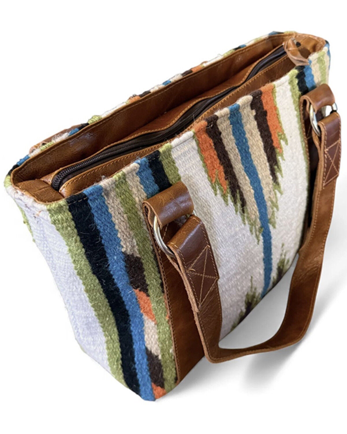 Image #4 - Ranch Junkie Women's Aspen Southwestern Wool Saddle Blanket Tote Bag, Multi, hi-res