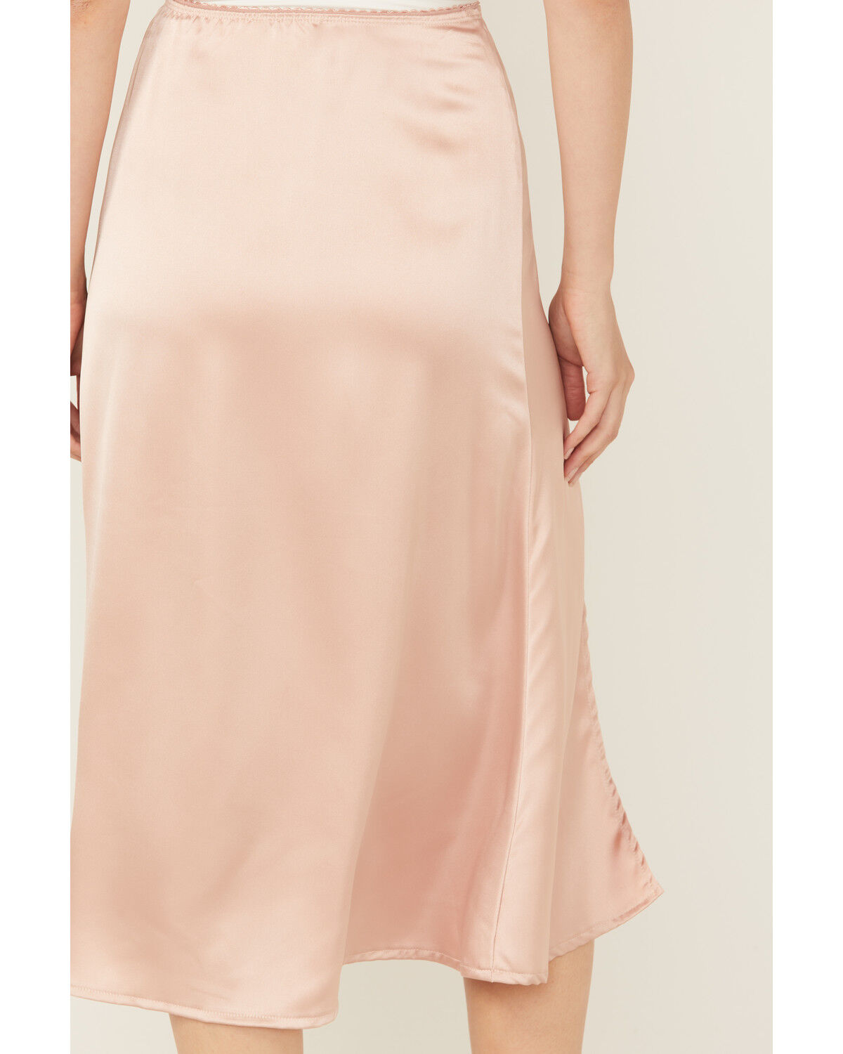 Image #4 - Originality Women's Satin Midi Skirt, Rose, hi-res