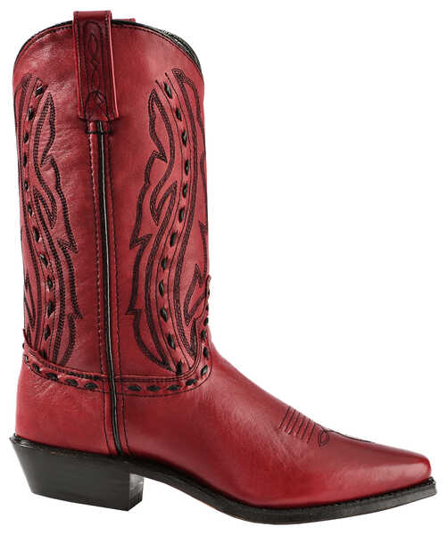 Abilene Women's Whipstitched Western Boots - Snip Toe, Red, hi-res