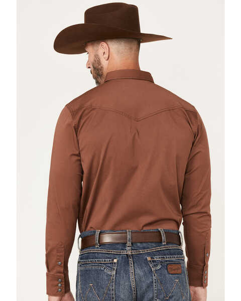 Image #4 - Blue Ranchwear Men's Long Sleeve Button-Down Western Shirt, Wine, hi-res