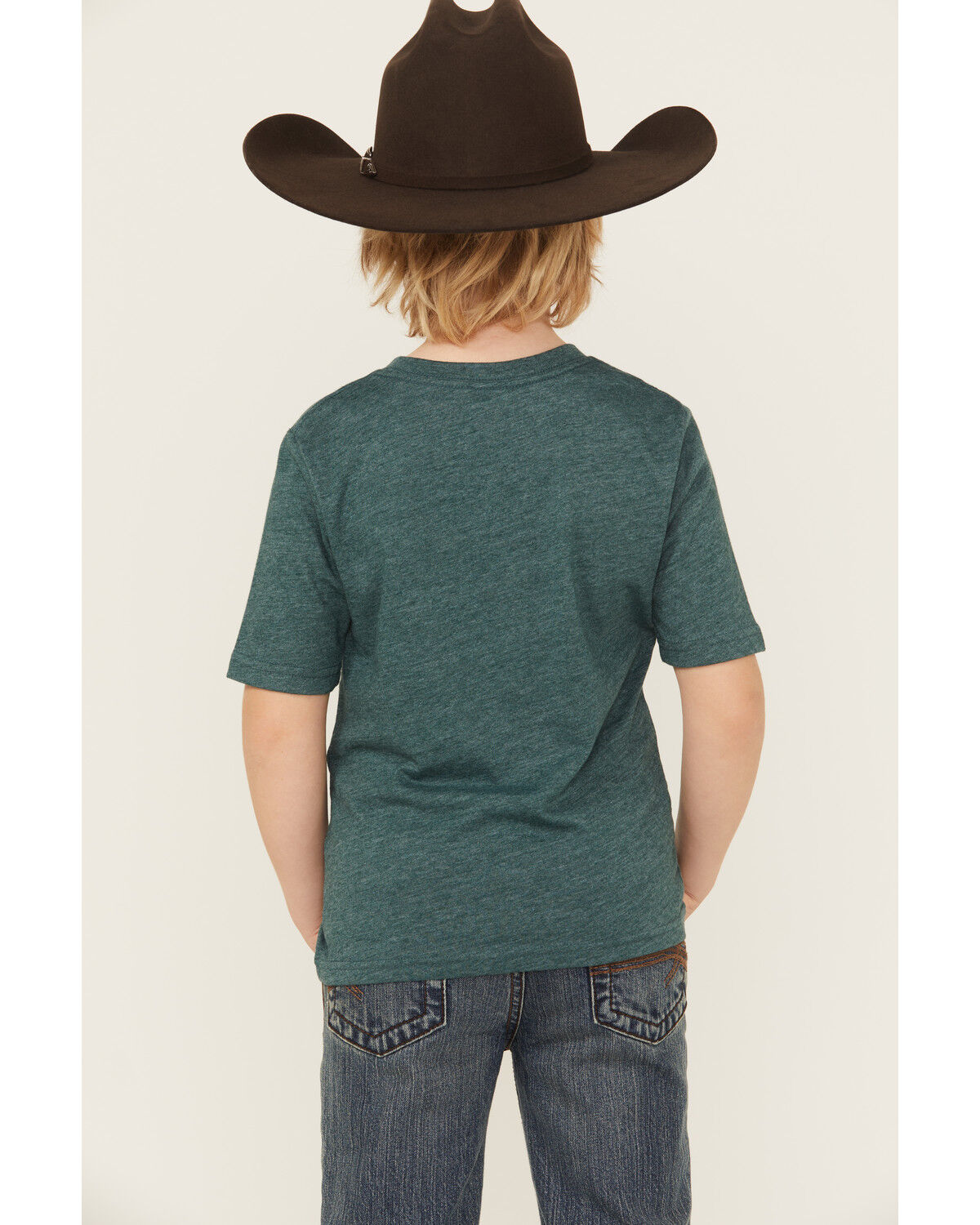 Image #4 - Wrangler Boys' Steerhead Short Sleeve Graphic T-Shirt, Green, hi-res
