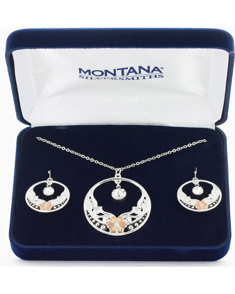 Montana Silversmiths Women's Evening Star's Wild Rose Jewelry Set, No Color, hi-res