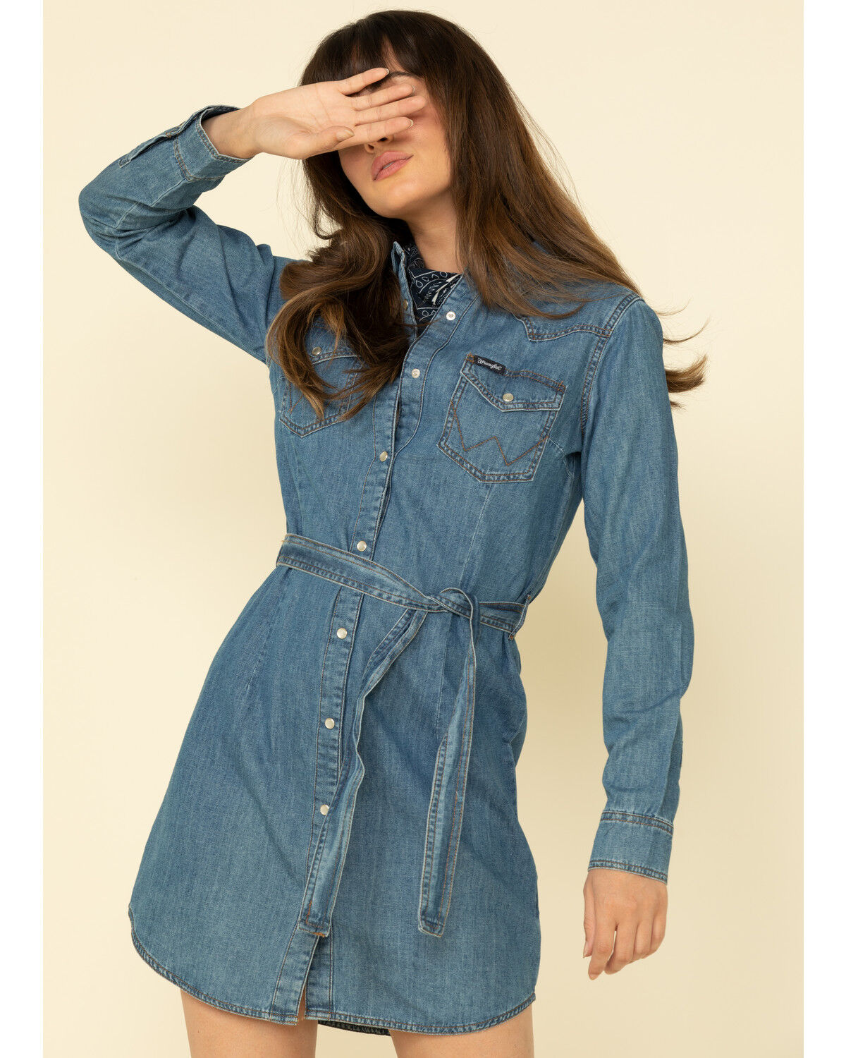 denim western shirt dress