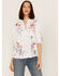 Image #1 - Johnny Was Women's Embroidered Lisbon Short Sleeve Button Down Blouse, White, hi-res