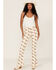 Image #1 - Rock & Roll Denim Women's Desert Cactus Print High Rise Flare Jeans, Tan, hi-res