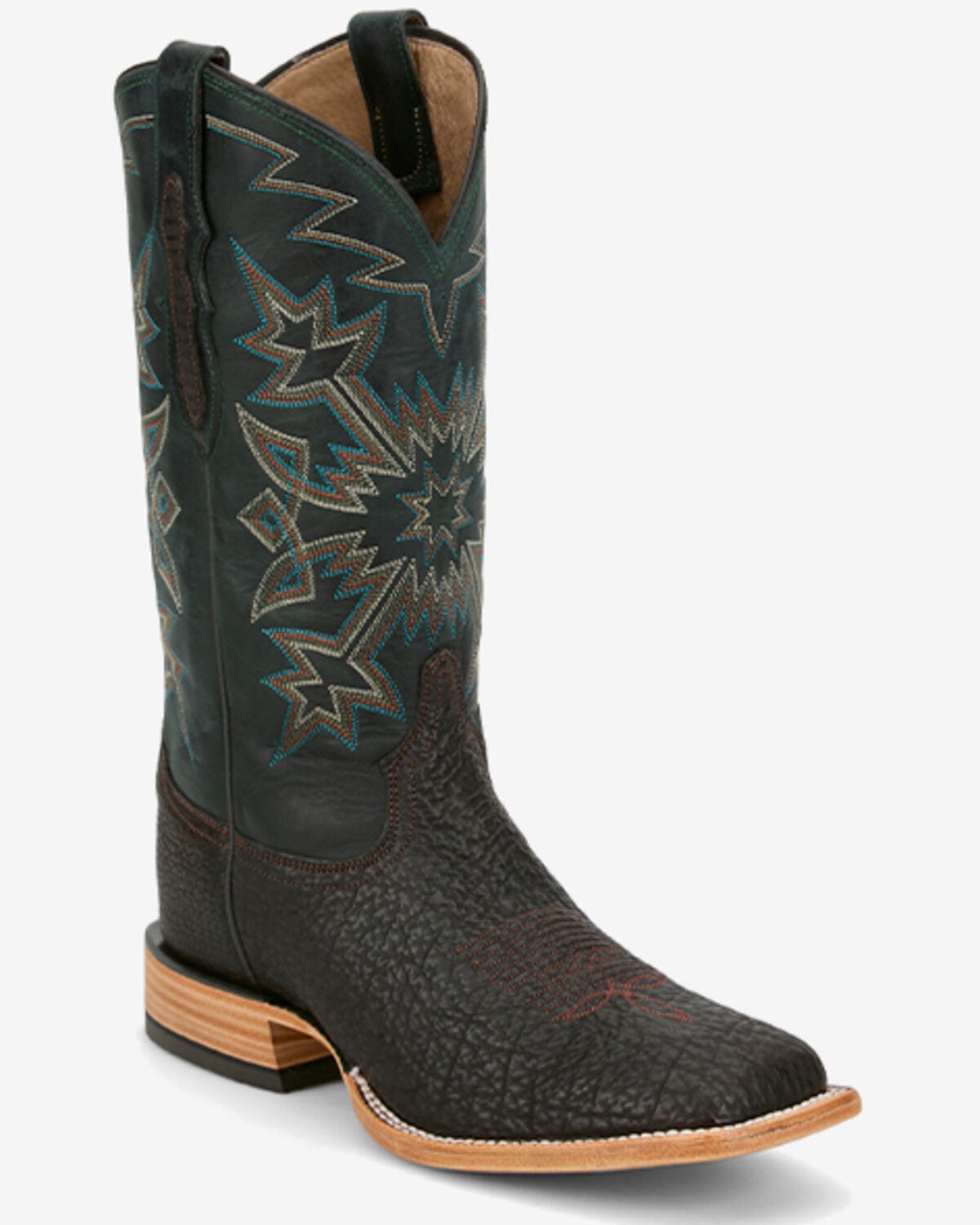Image #1 - Tony Lama Men's Armando Exotic Shark Western Boots - Broad Square Toe, Chocolate, hi-res