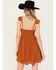 Image #4 - Shyanne Women's Flutter Sleeve Embroidered Dress, Caramel, hi-res
