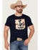 Image #1 - Cody James Men's Cactus Player Graphic Short Sleeve T-Shirt, Navy, hi-res