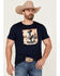 Image #1 - Cody James Men's Cactus Player Graphic Short Sleeve T-Shirt , Navy, hi-res