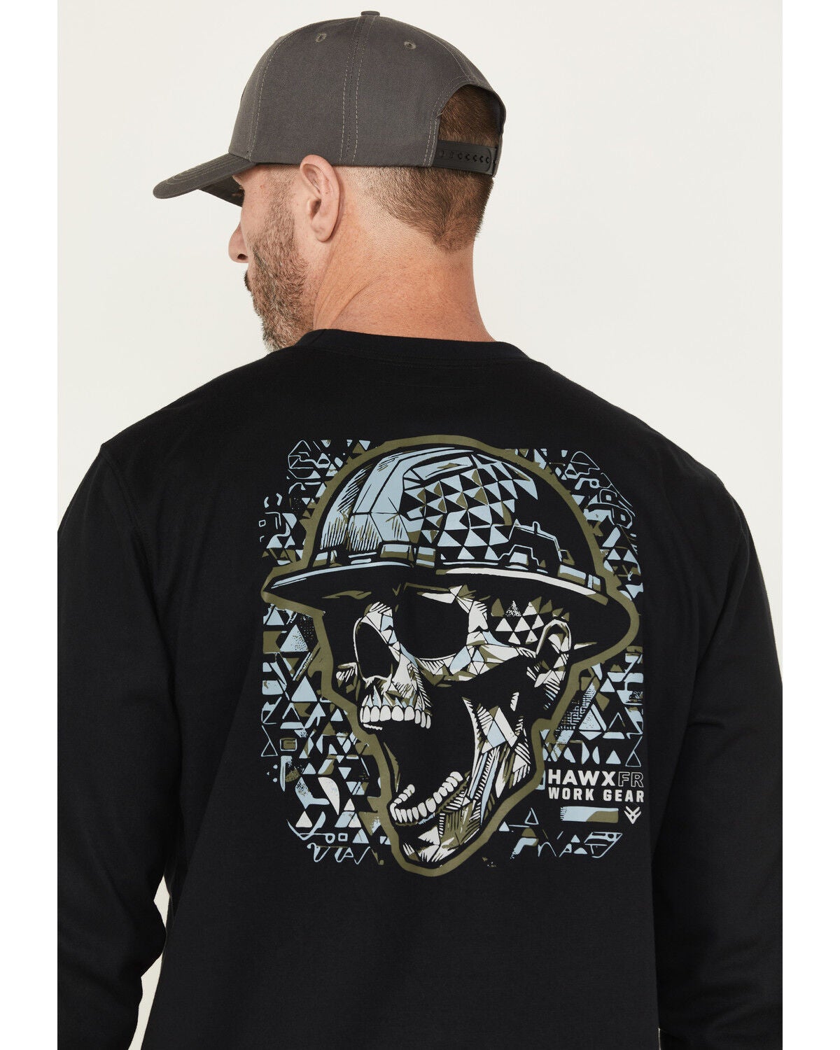 Image #4 - Hawx Men's FR Scream Long Sleeve Graphic Work T-Shirt, Black, hi-res