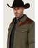 Image #2 - Resistol Men's Quilted Leather Yoke Jacket, Olive, hi-res