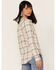 Image #4 - Shyanne Women's Plaid Print Long Sleeve Flannel Button-Down Shirt , Ivory, hi-res