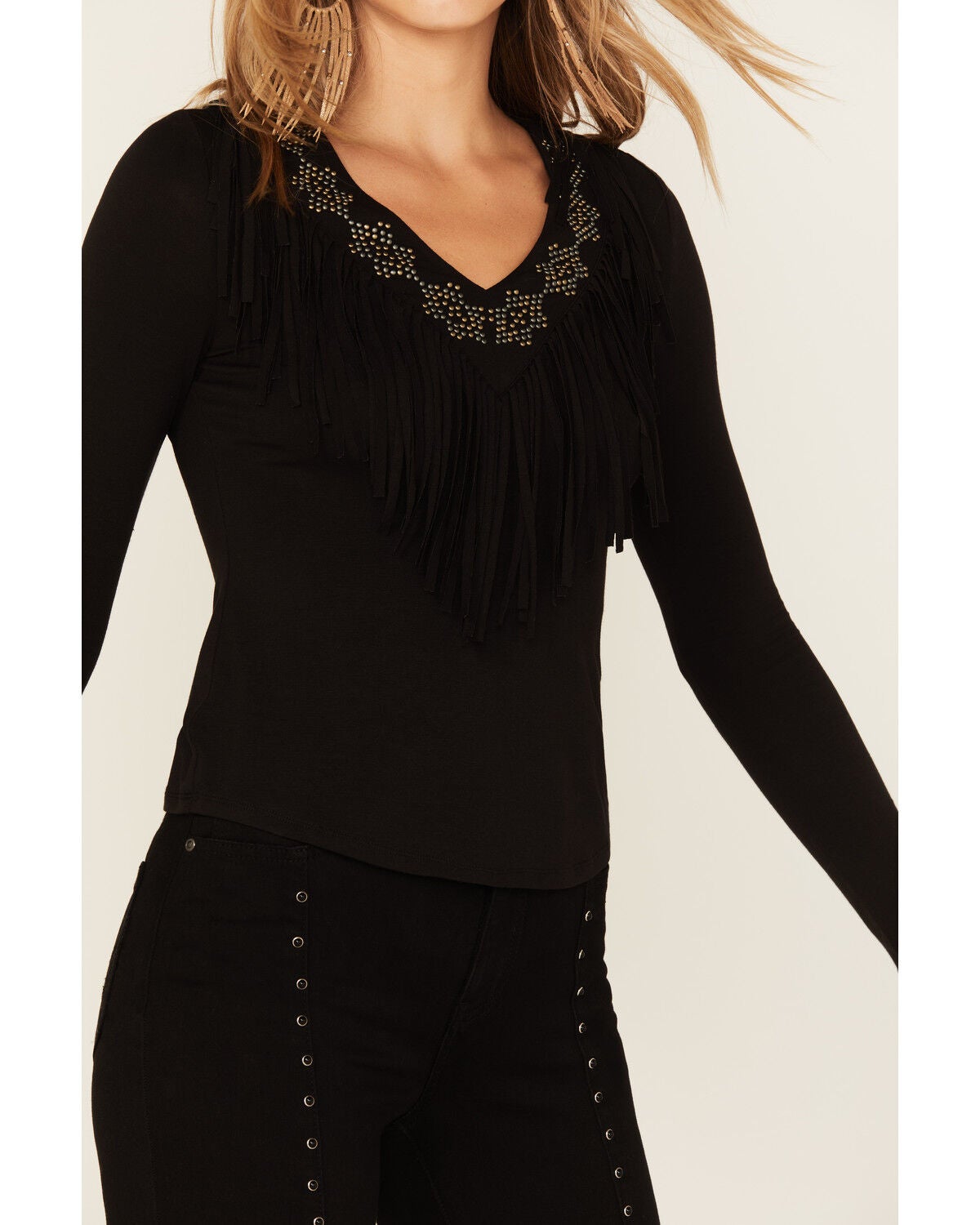 Image #3 - Idyllwind Women's Hidalgo Embellished Fringe Top, , hi-res