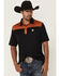 Image #1 - RANK 45® Men's Barrier Color Block Short Sleeve Button-Down Polo Shirt, Black, hi-res