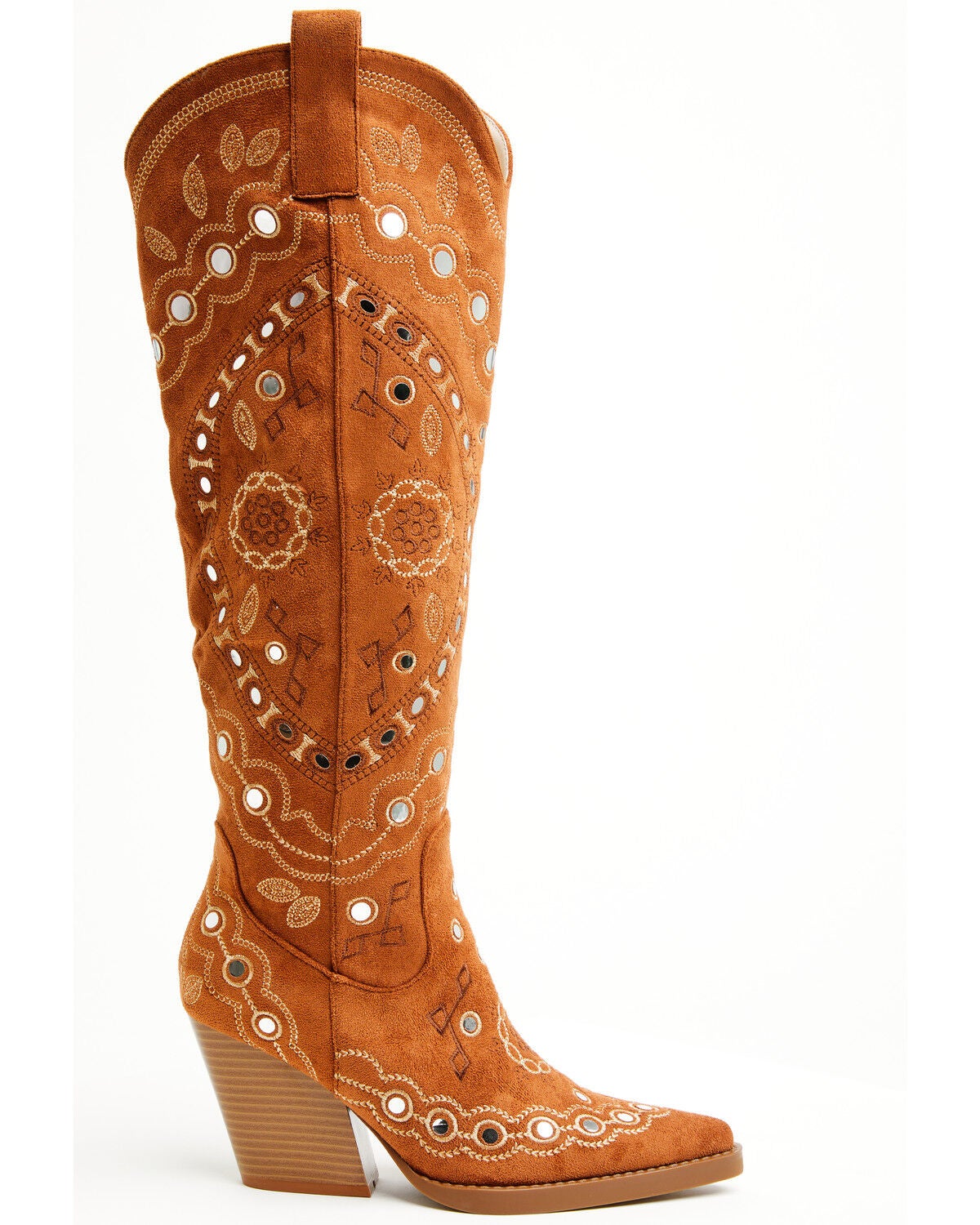 Image #2 - Azalea Wang Women's Aamina Tall Western Boots - Round Toe, Tan, hi-res