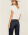 Image #4 - Wild Moss Women's Flutter Sleeve Peasant Top, Ivory, hi-res