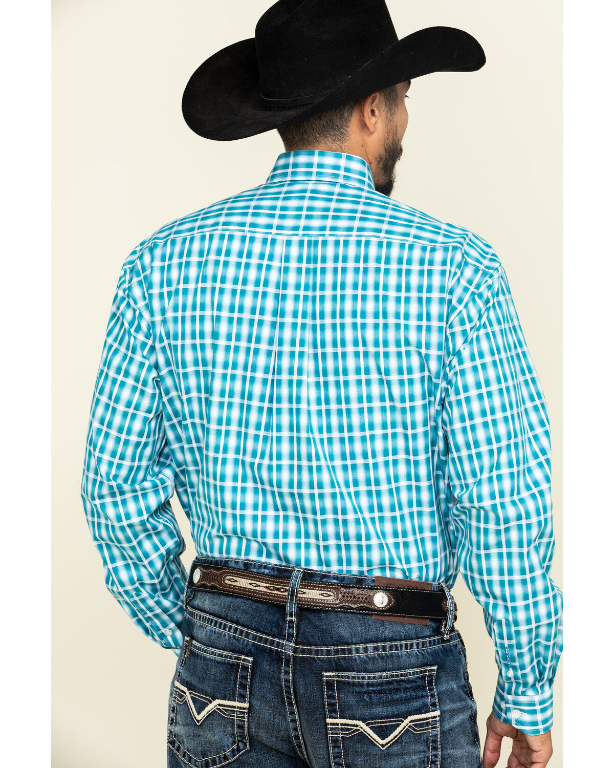 Image #2 - Stetson Men's Cross Walk Ombre Plaid Button Long Sleeve Western Shirt, , hi-res