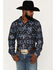 Image #1 - Rock & Roll Denim Men's Southwestern Knit Long Sleeve Button Down Shirt, Indigo, hi-res