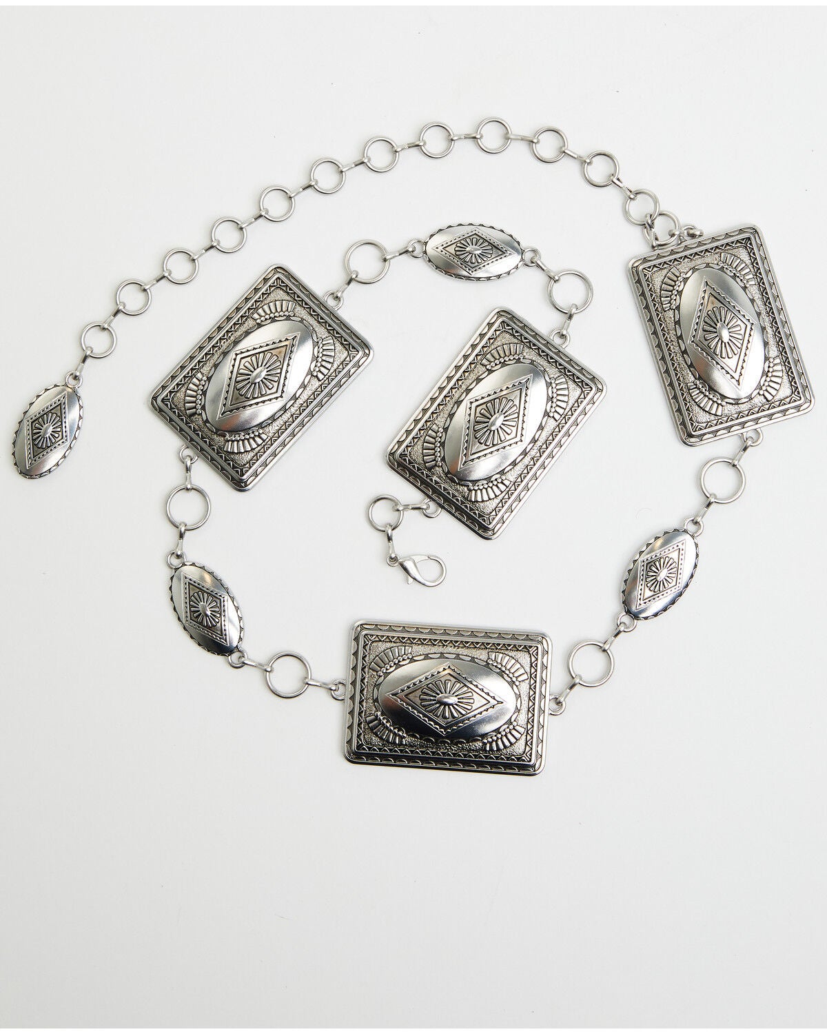 Image #1 - Idyllwind Women's Regatta Southwestern Chain Concho Belt, Silver, hi-res