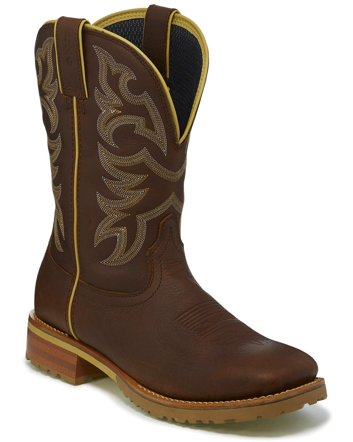 Justin Men's Marshal Whiskey Western Work Boots - Square Toe, Cognac, hi-res