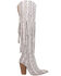 Image #2 - Dingo Women's Kitty Kat Snake Print Fringe Tall Western Boot - Round Toe, White, hi-res