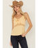 Image #1 - Idyllwind Women's Lace Inset Tie-Front Cami, Yellow, hi-res