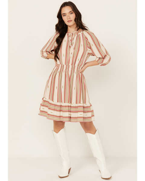 Ariat Women's Lovell Striped Print Long Sleeve Mini Dress , Multi, hi-res