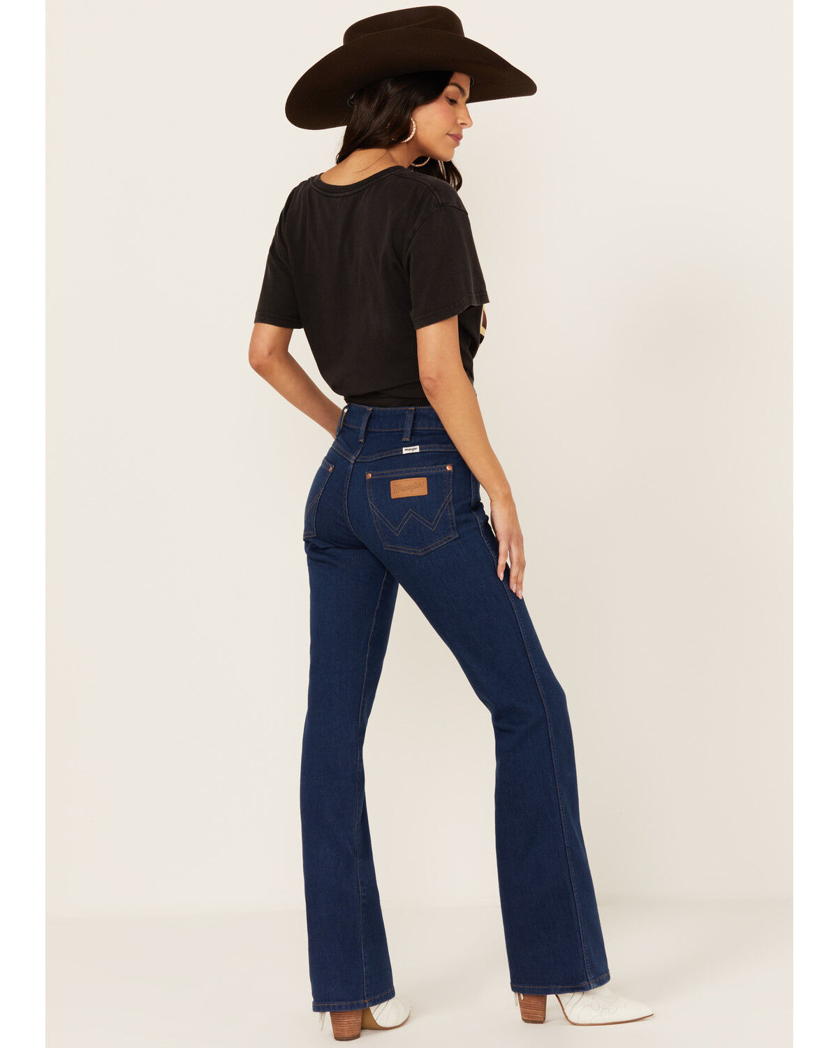 Image #3 - Wrangler Women's Dark Westward Mid Rise Bootcut Denim Stretch Jeans, Dark Wash, hi-res