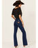 Image #3 - Wrangler Women's Dark Westward Mid Rise Bootcut Denim Stretch Jeans, Dark Wash, hi-res