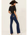 Image #3 - Wrangler Women's Dark Westward Mid Rise Bootcut Denim Stretch Jeans , Dark Wash, hi-res