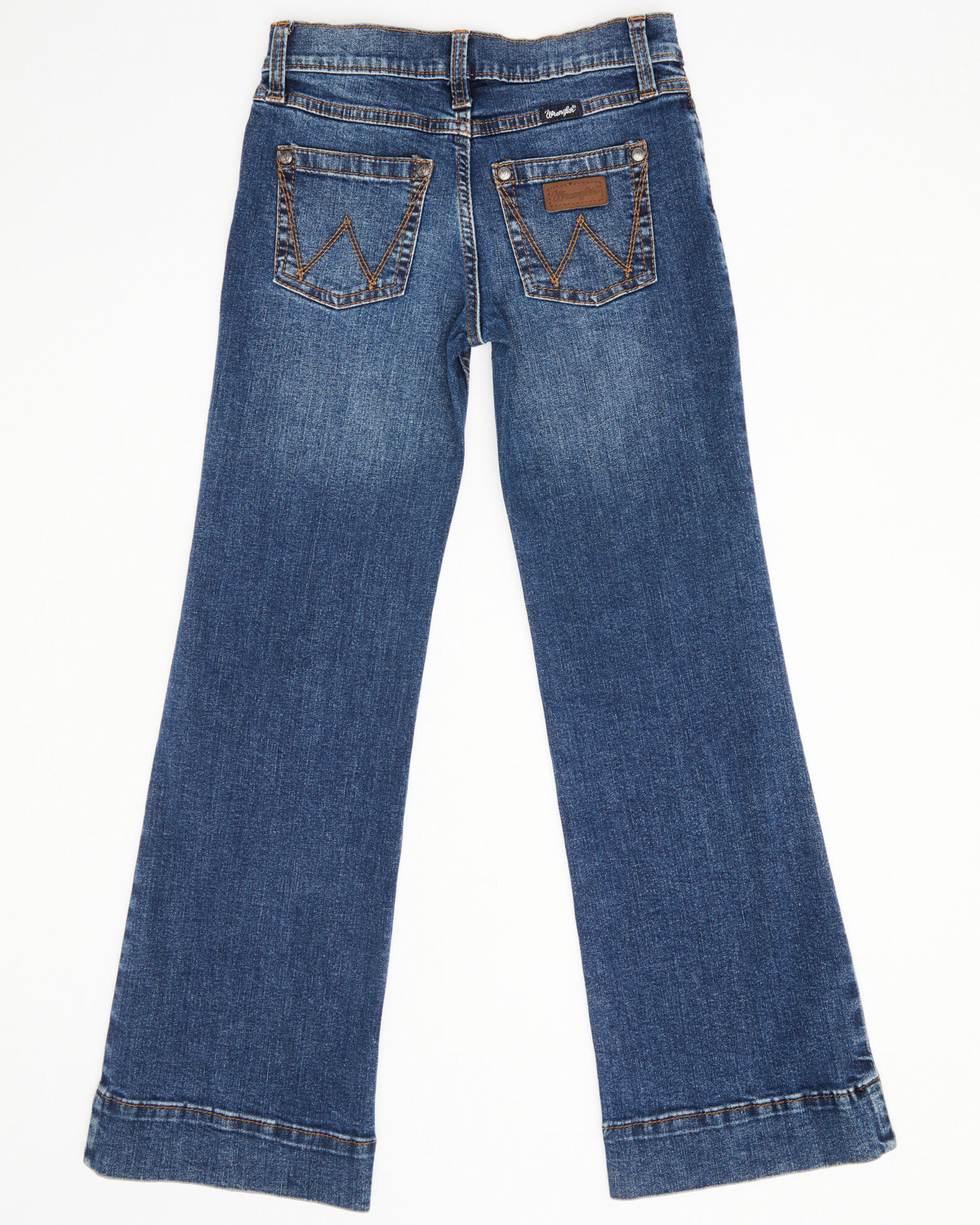 Image #3 - Wrangler Girls' Dark Wash Darci Trousers, Blue, hi-res