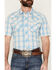 Image #3 - Kimes Ranch Men's Spade COOLMAX&reg; Plaid Print Short Sleeve Pearl Snap Western Shirt, Blue, hi-res