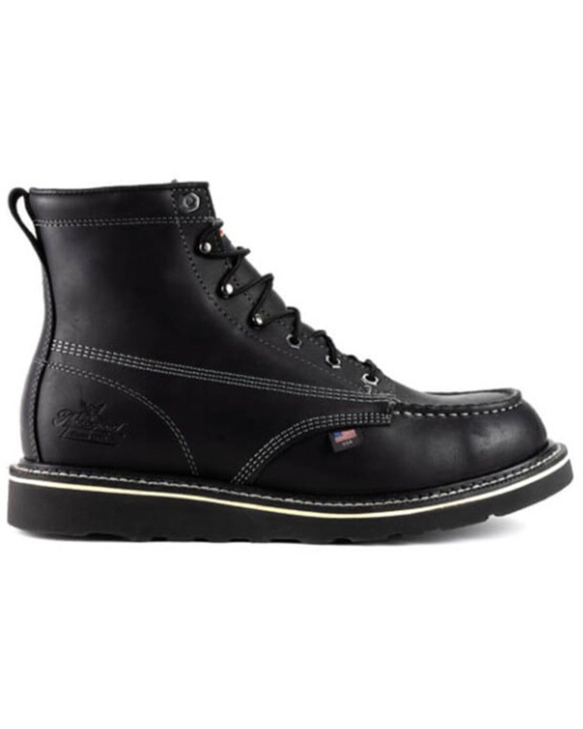 Image #2 - Thorogood Men's American Heritage USA Work Boots - Soft Toe, Black, hi-res