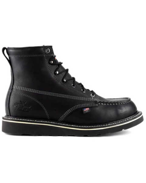 Image #2 - Thorogood Men's American Heritage Made In The USA Work Boots - Soft Toe, Black, hi-res