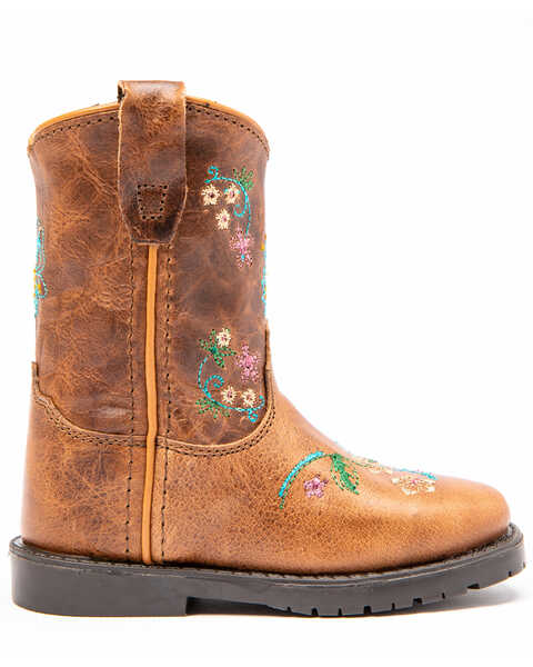 Image #2 - Shyanne Toddler Girls' Floral Western Boots - Square Toe, Brown, hi-res