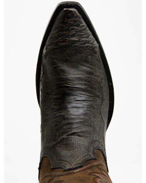 Image #6 - Dan Post Men's 12" Exotic Ostrich Western Boots - Snip Toe , Grey, hi-res