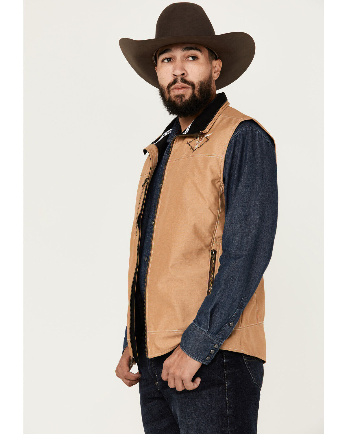 Image #2 - Cowboy Hardware Men's Buckskin Woodsman Tech Vest, Tan, hi-res