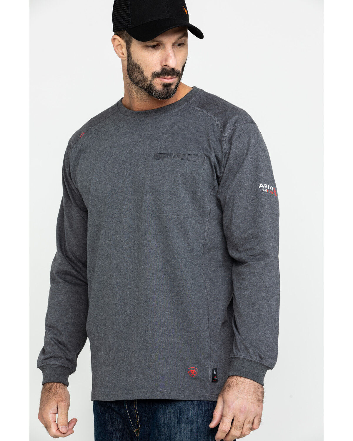 Image #1 - Ariat Men's FR Air Henley Long Sleeve Work Shirt - Big, , hi-res