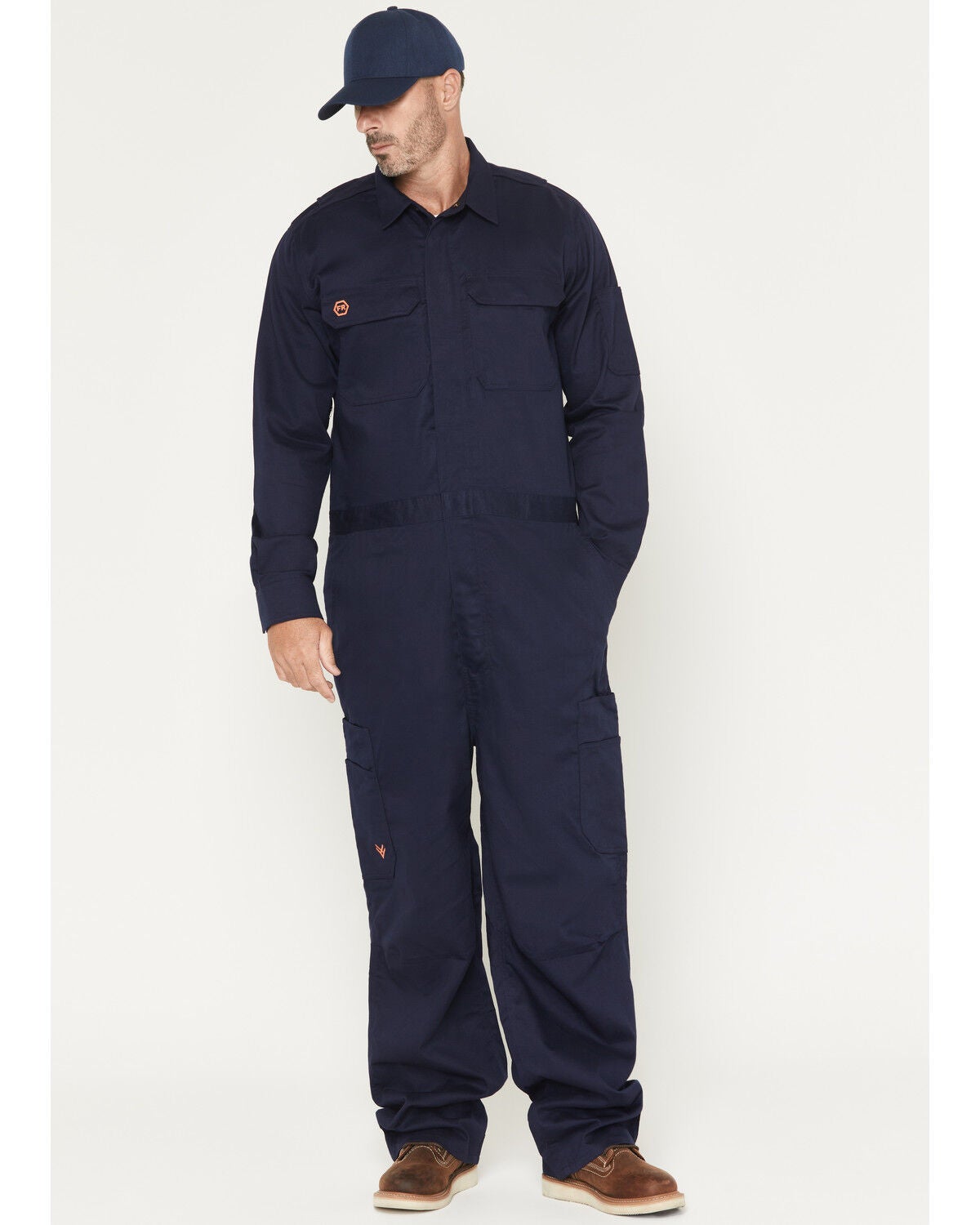 Hawx Men's FR Solid Coveralls, Navy, hi-res