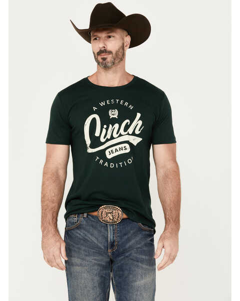 Cinch Men's Western Tradition Short Sleeve Graphic T-Shirt, Dark Green, hi-res