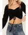 Image #3 - Idyllwind Women's Hazel Printed Smocked Blouse, Black, hi-res