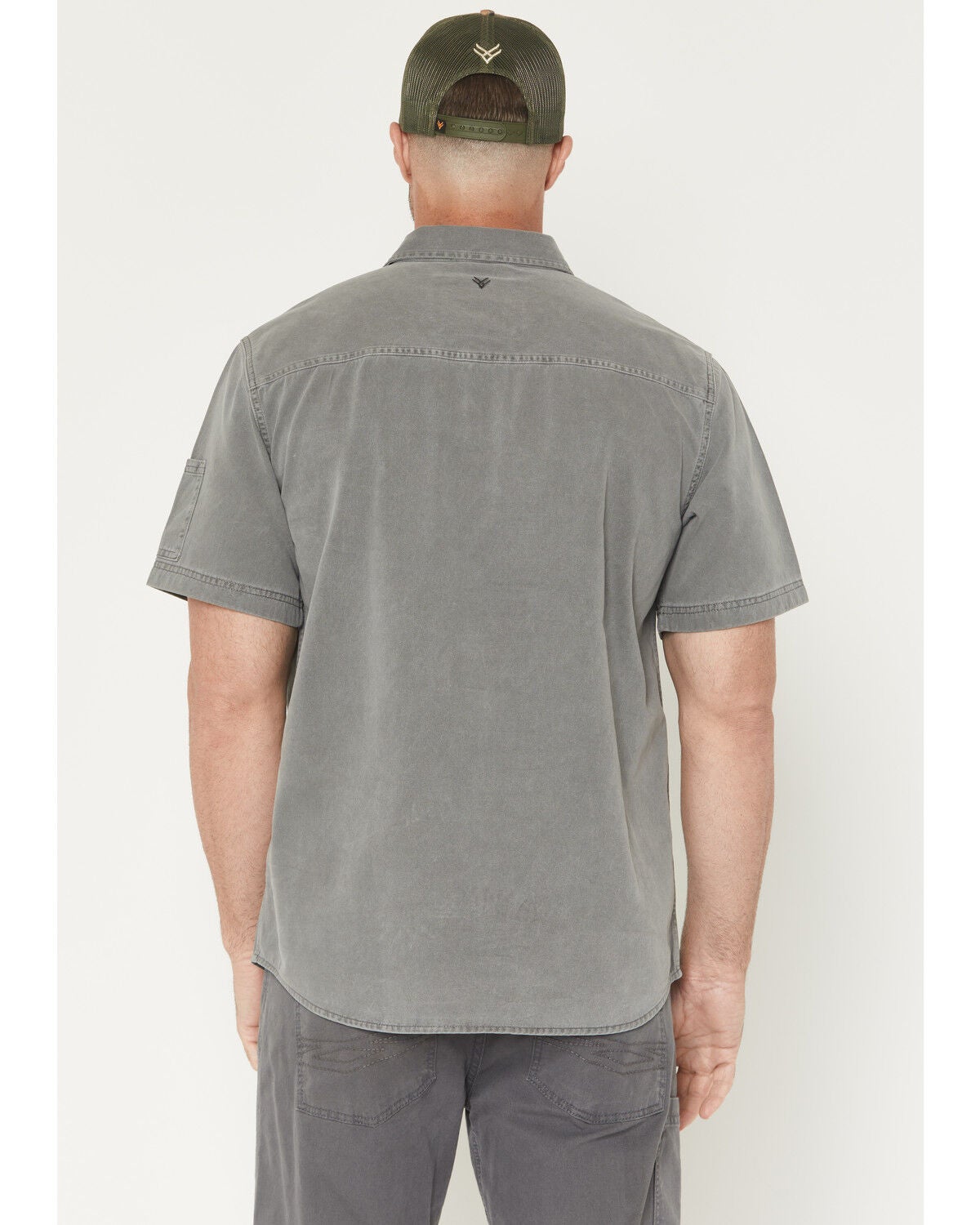 Image #4 - Hawx Men's Burr Solid Short Sleeve Button-Down Woven Work Shirt, Light Grey, hi-res