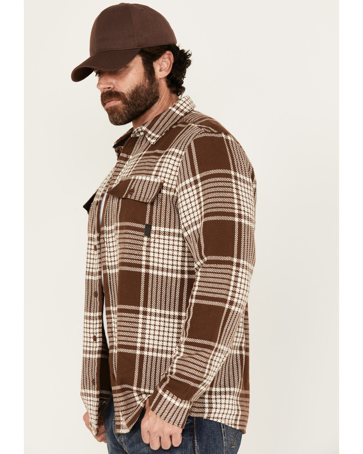 Image #2 - Brothers and Sons Men's Conrad Plaid Print Long Sleeve Button-Down Shirt, Chocolate, hi-res