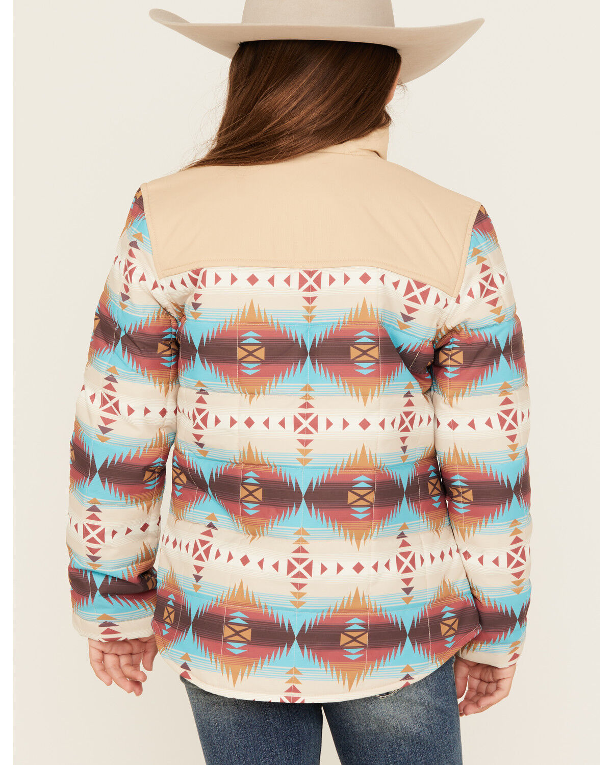 Image #4 - Ariat Girls' Southwestern Print Jacket, Tan, hi-res