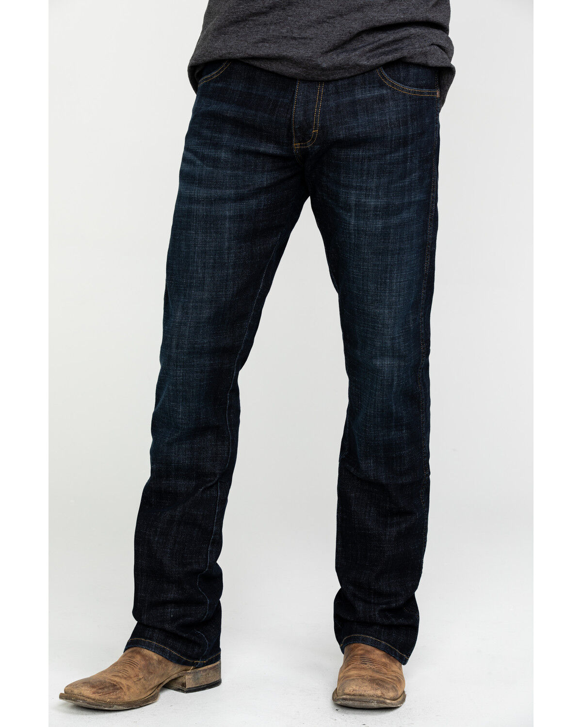 Image #2 - Wrangler Retro Men's Dax Dark Stretch Slim Bootcut Jeans - Long, Indigo, hi-res