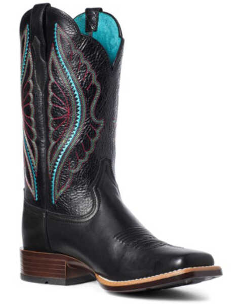 Ariat Women's Primetime Performance Western Boots - Wide Square Toe, Black, hi-res