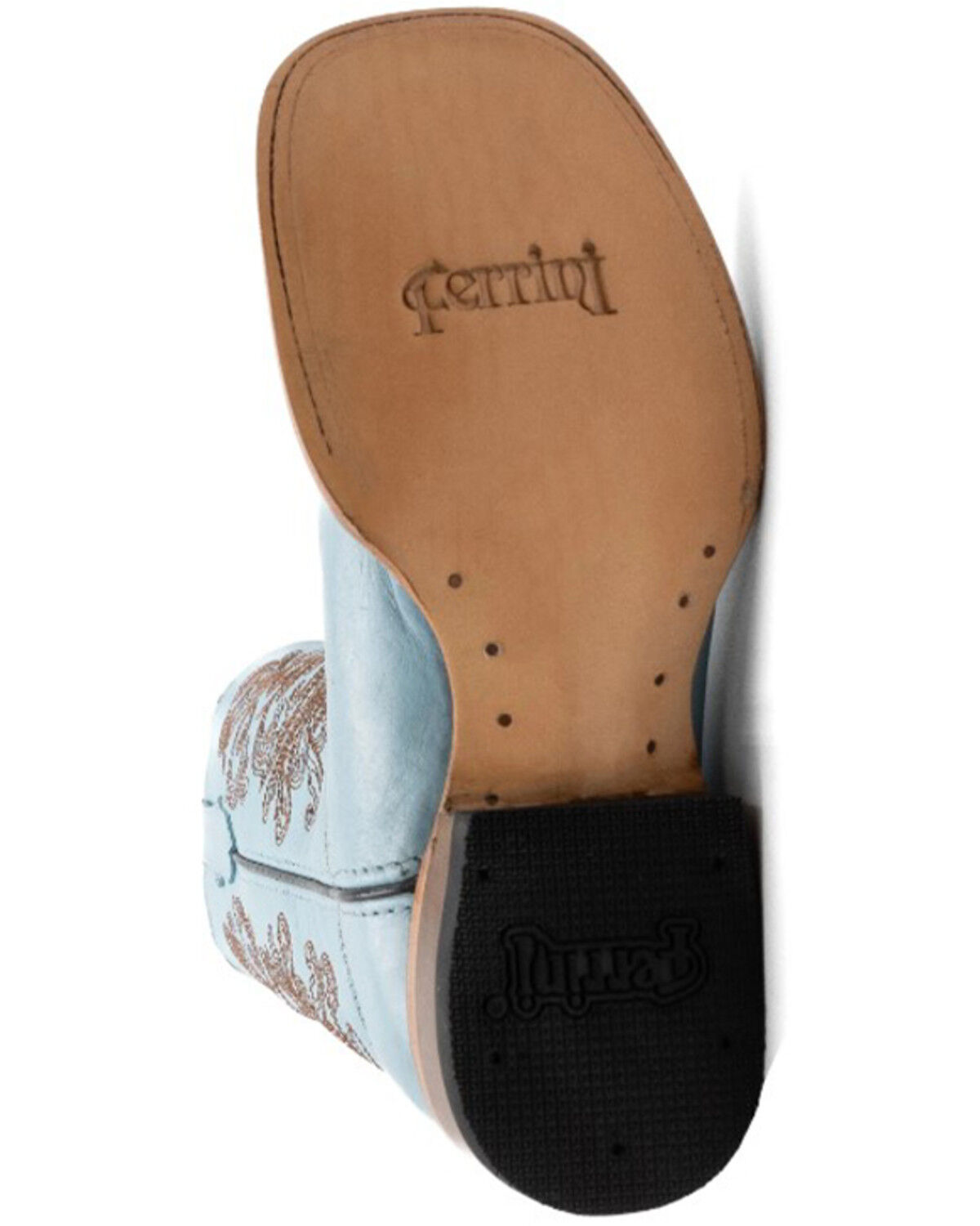 Image #7 - Ferrini Women's Ella Cross Western Boots - Broad Square Toe, Aqua, hi-res