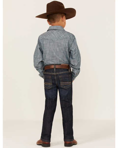 Image #1 - Cody James Boys' Sheridan Dark Wash Mid Rise Stretch Slim Straight Jeans - Sizes 4-8, Medium Wash, hi-res