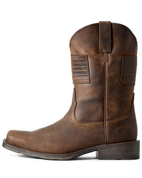 Image #2 - Ariat Men’s Rambler Patriot Distressed Western Performance Boots – Square Toe , Distressed Brown, hi-res